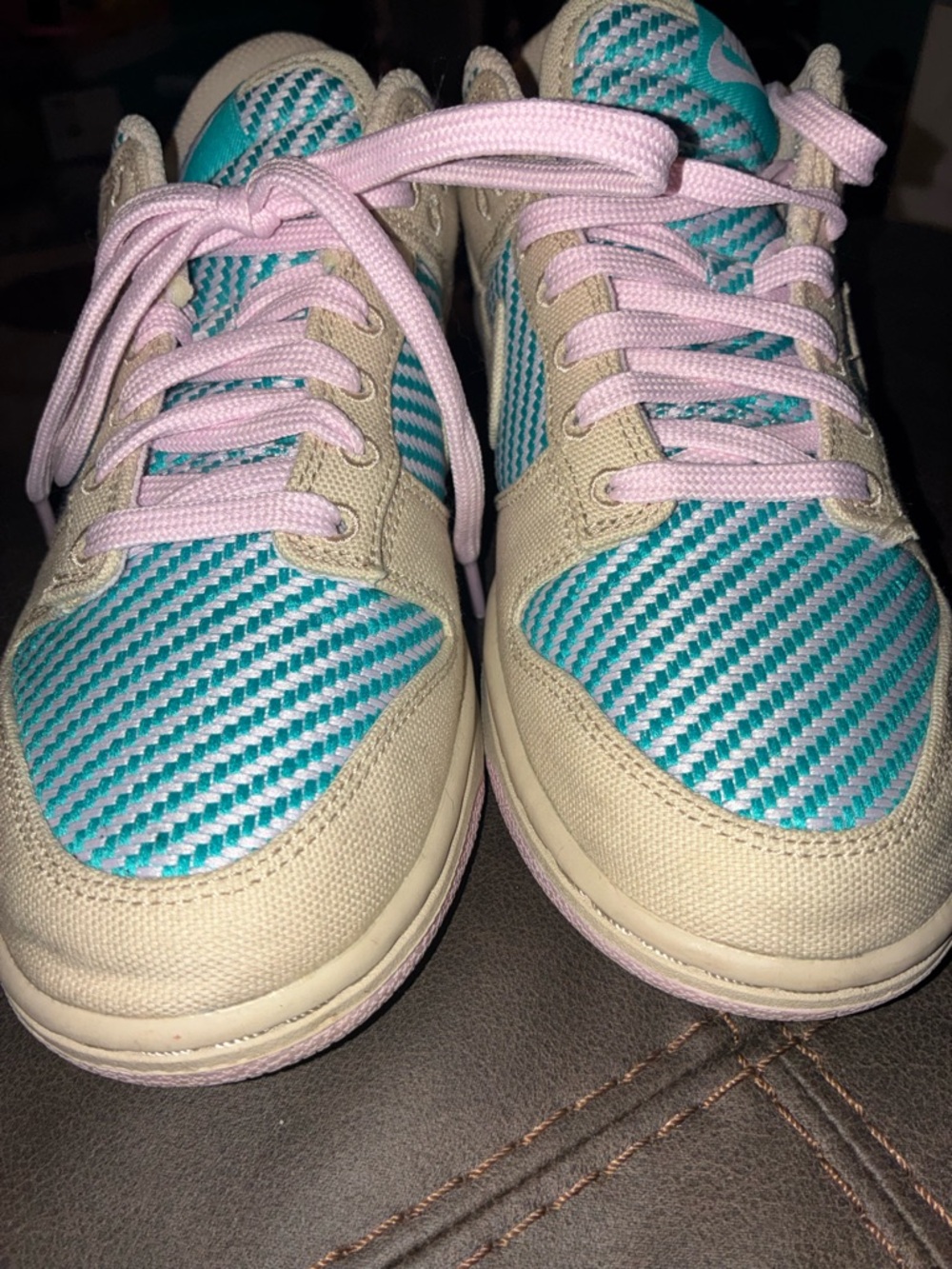 Women’s Athletic Sneakers in Teal, Pink & Cream